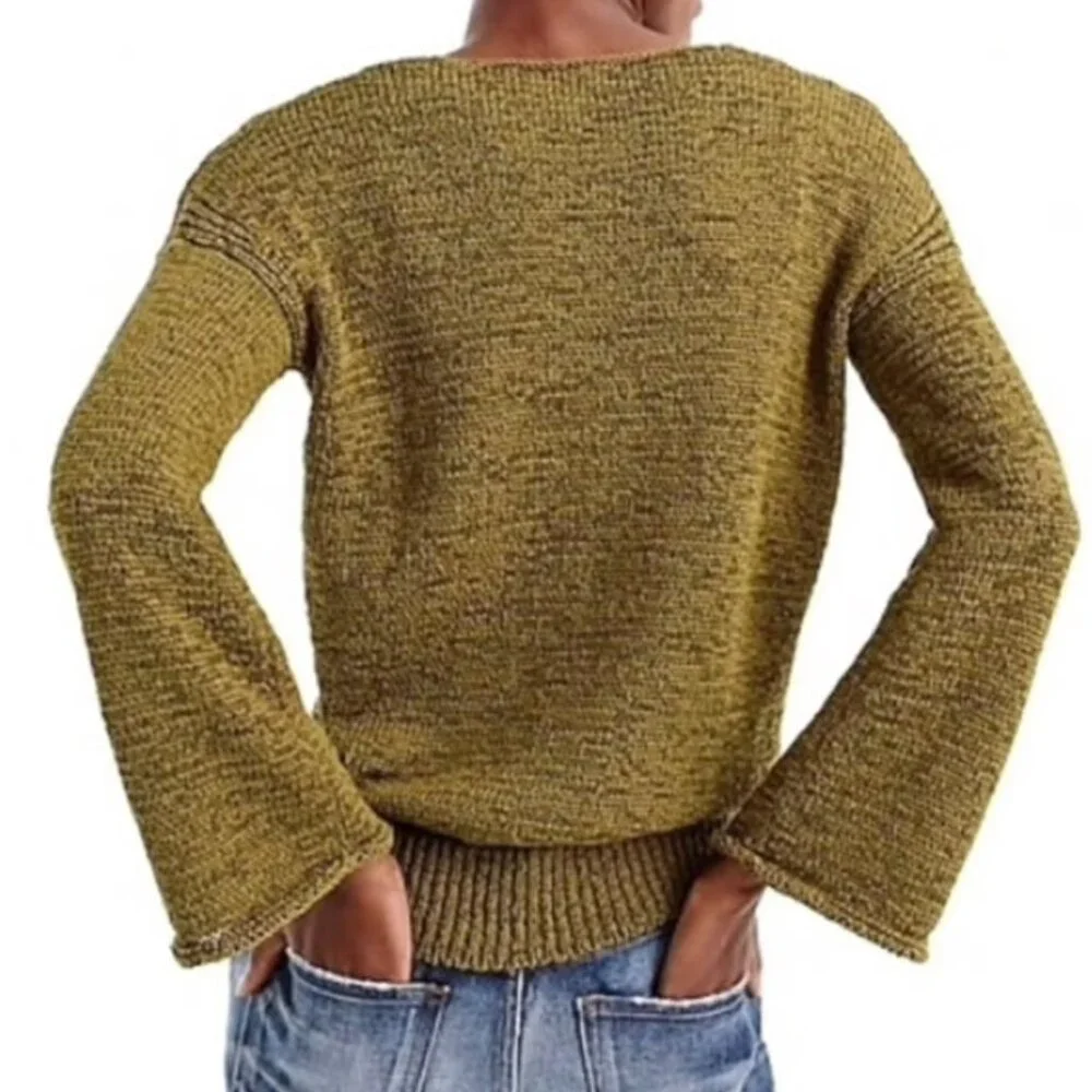 J. Crew Knit Bell Flared Sleeve V-neck Sweater - Picture 2 of 13